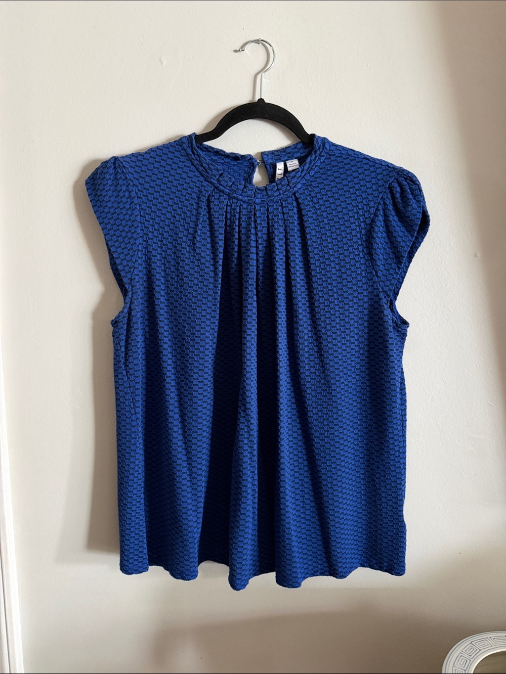 Elle Royal Blue Sleeveless Pleated Blouse